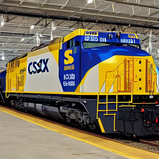 Image similar to csx locomotive running through walmart