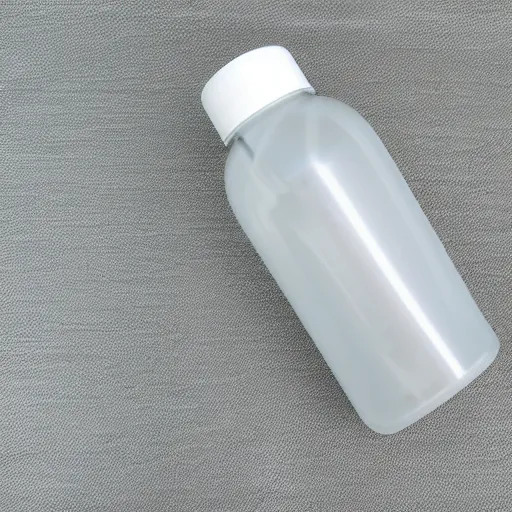 Image similar to A transparent 500ml water bottle filled with water up to half the total volume. It has a metal lid. It has a metal cap on the bottom part. It has a small carrier strap on top. White background. Product picture.