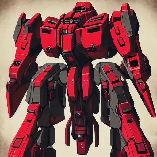 Image similar to mecha head, red sazabi, highly detailed illustration, custom design, dribbble. com, by secondsyndicate studio,