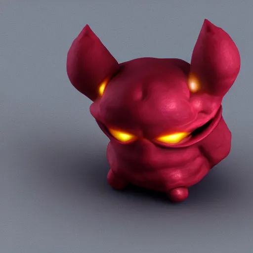 Prompt: an evil ditto, concept art, trending on artstation 3D.