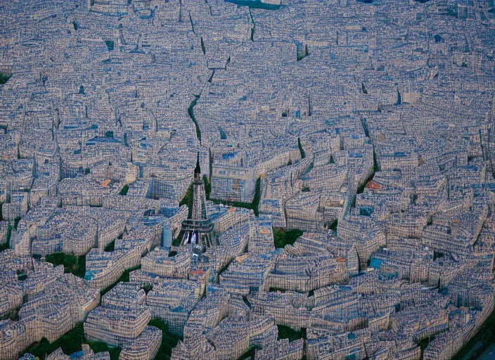 Image similar to tilt shift arial photo still of paris made of legos, 8 k, 1 6 mm f 1 6