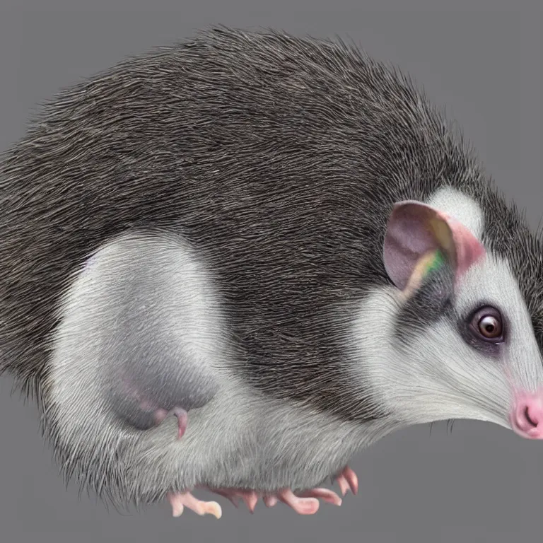 Image similar to opossum mixed with a pigeon, hyper realistic, photorealistic, 4 k