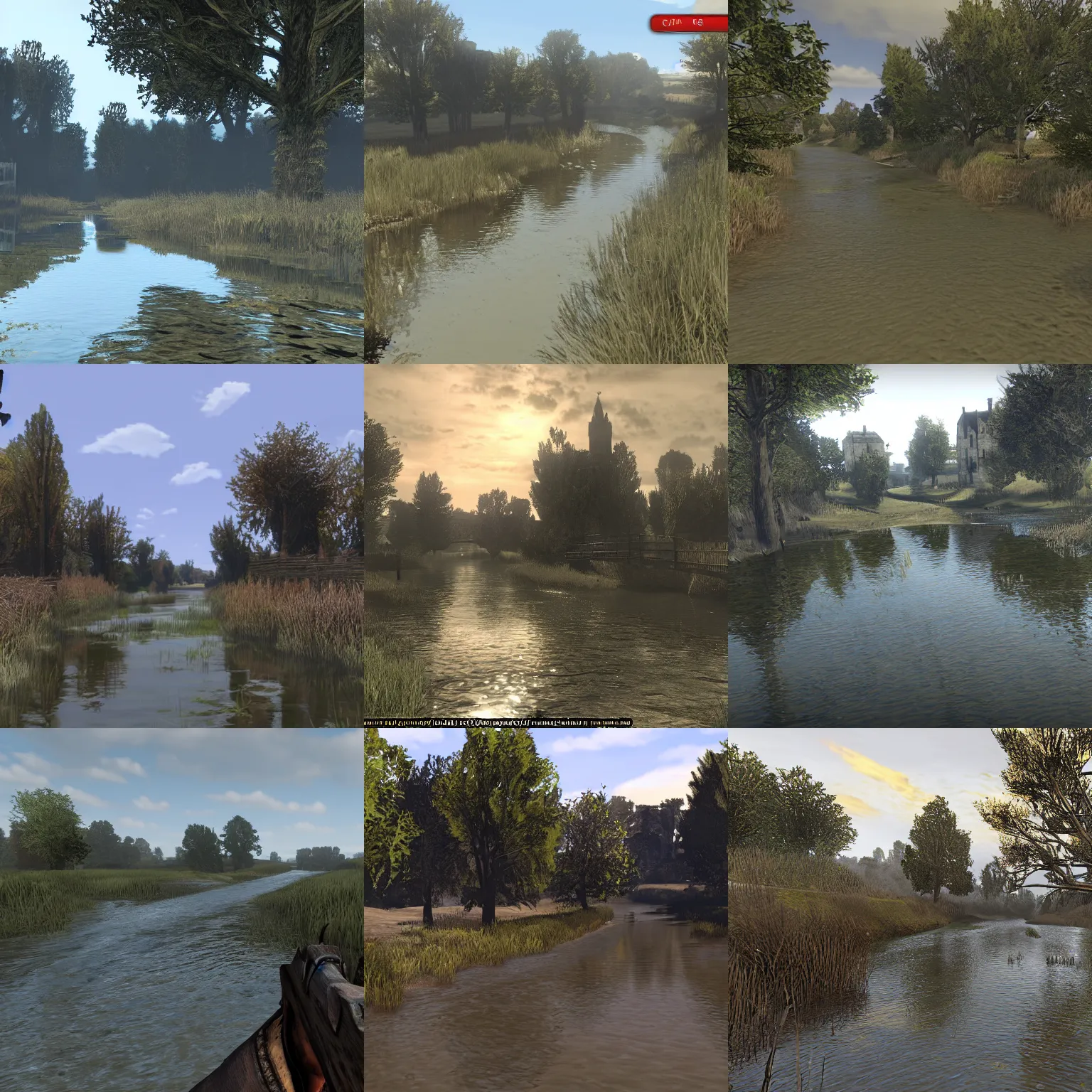 Prompt: river stour in canterbury, screenshot from'red dead redemption'