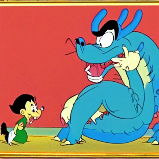 Image similar to a film still from the cartoon the lazy dragon ( 1 9 8 0 ) directed by walt disney