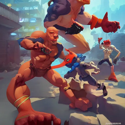 Image similar to hero world street sharks, behance hd by jesper ejsing, by rhads, makoto shinkai and lois van baarle, ilya kuvshinov, rossdraws global illumination