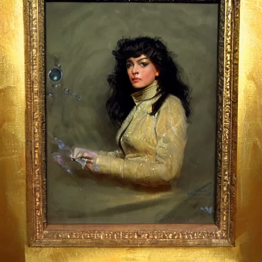 Image similar to portrait of a sci - fi woman, by nikolay makovsky.