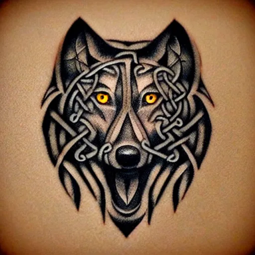 Wolf Portrait Tattoo