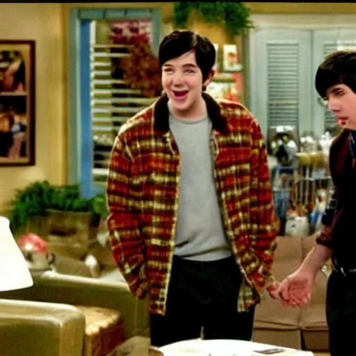 Image similar to a award winning photo film still of drake and josh ( 2 0 0 4 )