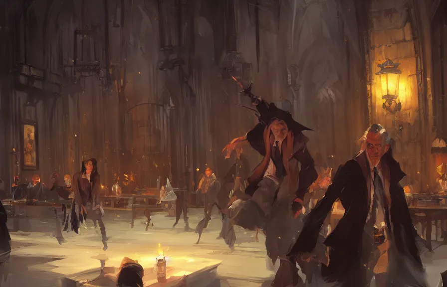 Image similar to greg manchess concept art of a the hogworts dimension, key visual, ambient lighting, highly detailed, digital painting, artstation, concept art, sharp focus, by makoto shinkai and akihiko yoshida and hidari and wlop and greg rutkowski