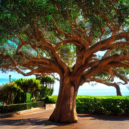 Prompt: banyan tree in la jolla, ca,