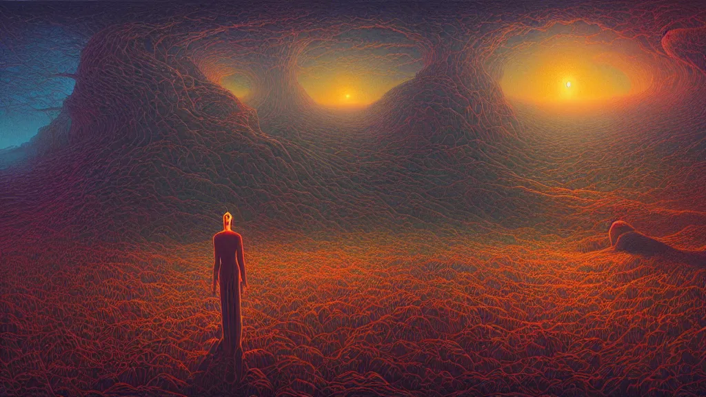 Prompt: lost in the other side of nowhere, digital painting. dreaming latent space. casey weldon. digital render. dan mumford. tim white. retro. bruce pennington.