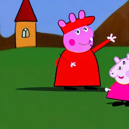 Image similar to Peppa Pig as a guest star in the Moomins