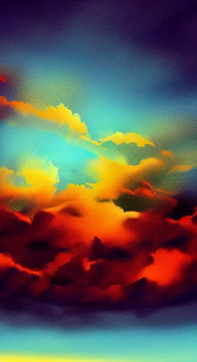 Image similar to 3 layers of sky above each other, smooth, background artwork, digital art, award winning