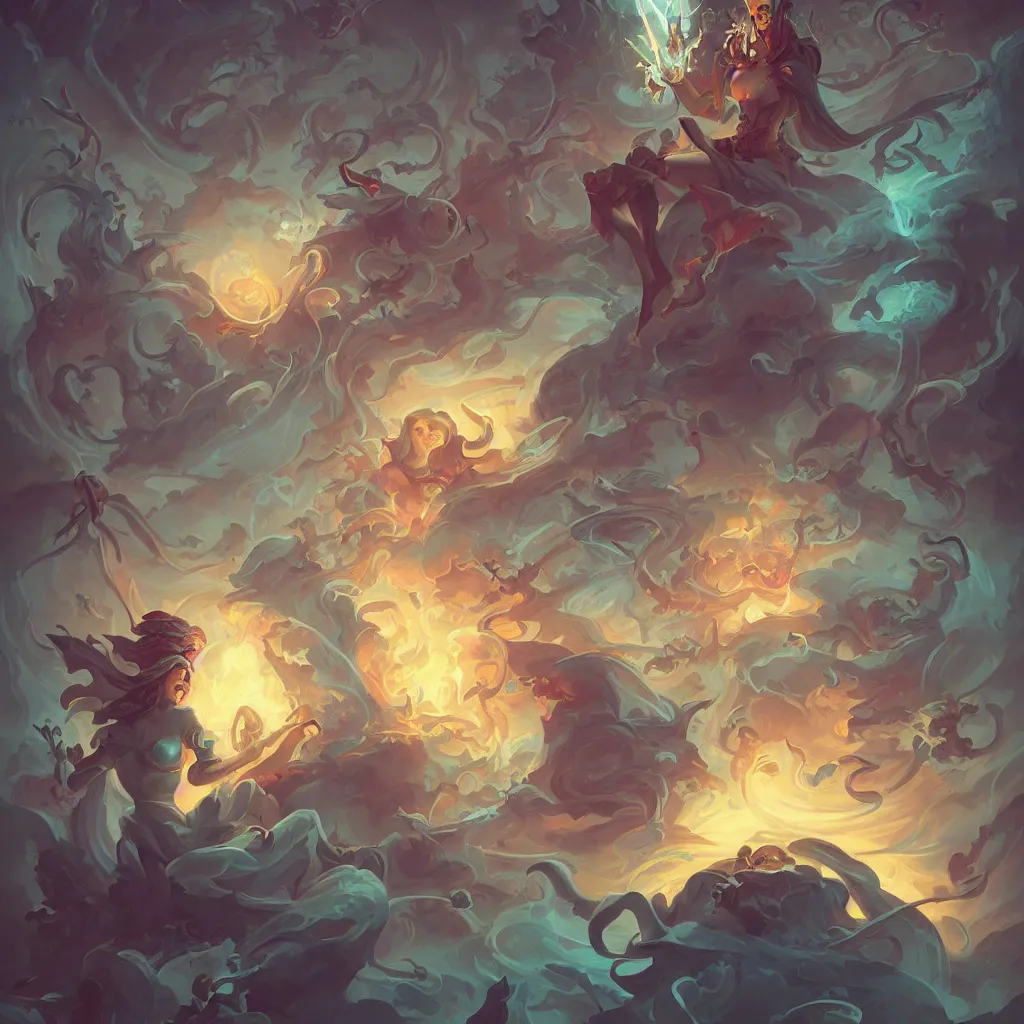 Image similar to tarot by peter mohrbacher and dan mumford and nekro, cgsociety, volumetric light, 3 d render