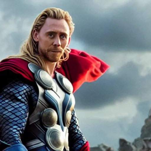 Prompt: Tom Hiddleston as Thor,