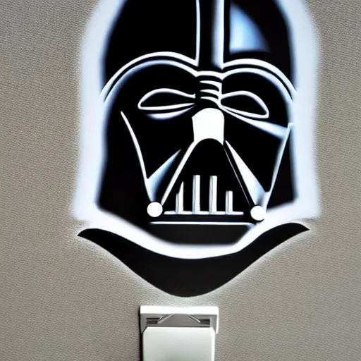 Prompt: darth vader brushing his teeth through the vent