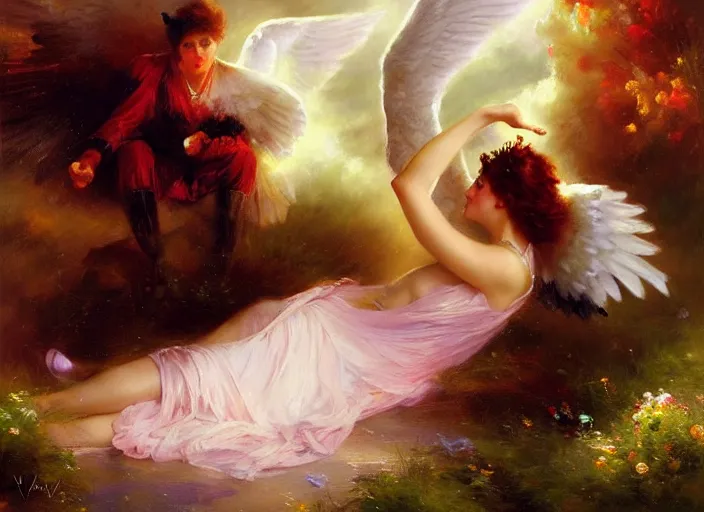 Prompt: death of an archangel in a deadly mist by vladimir volegov and alexander averin and delphin enjolras and daniel f. gerhartz