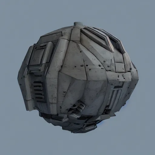 Image similar to hard surface, kitbashing component, based on realistic low poly convex shape, symmetric, unreal engine