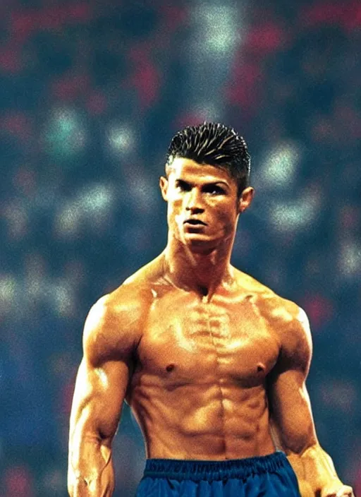 Image similar to film still of cristiano ronaldo as ivan drago in rocky 4