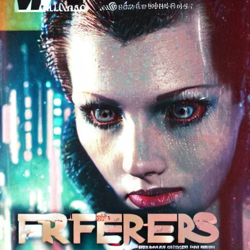 Image similar to beautiful extreme closeup portrait photo of 1990s frontiers in human replicant molecular fashion magazine September retrofuturism blade runner edition, highly detailed, focus on face, soft lighting