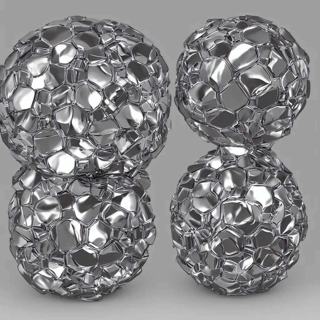 Prompt: chrome spheres on chromatic cube by ayami kojima and John Jude Palencar, glossy finish, CG society