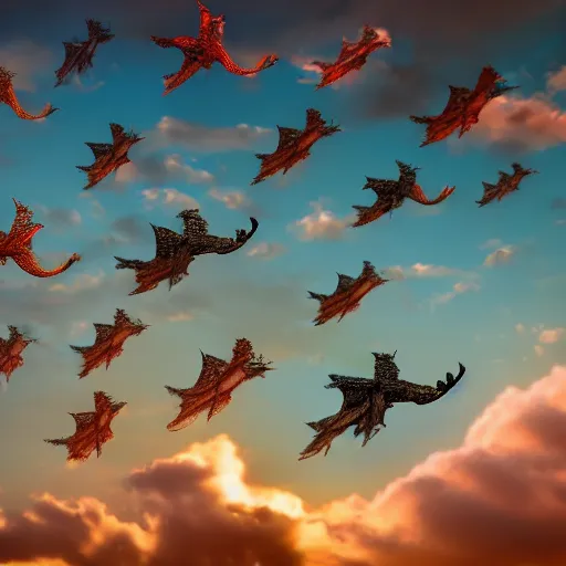 Image similar to photo of dragons flying over people, realistic, dslr, 8 k