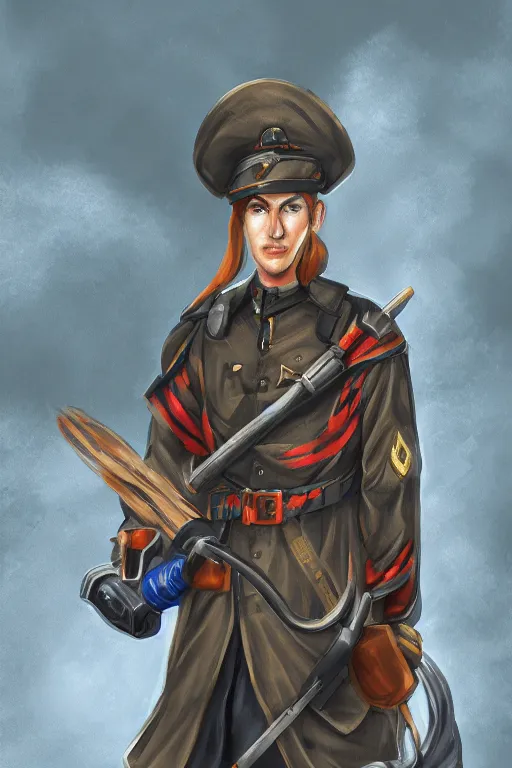 Prompt: mage in soldier uniform | digital painting | highly detailed | fantasy