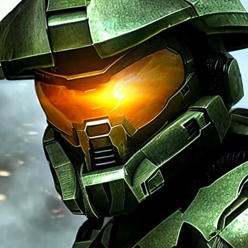 Image similar to film still of master chief from halo