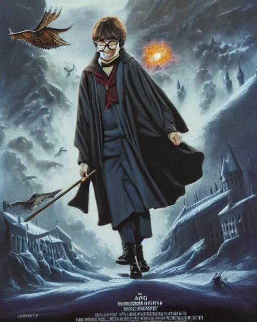 Prompt: Harry Potter movie poster by ed binkley