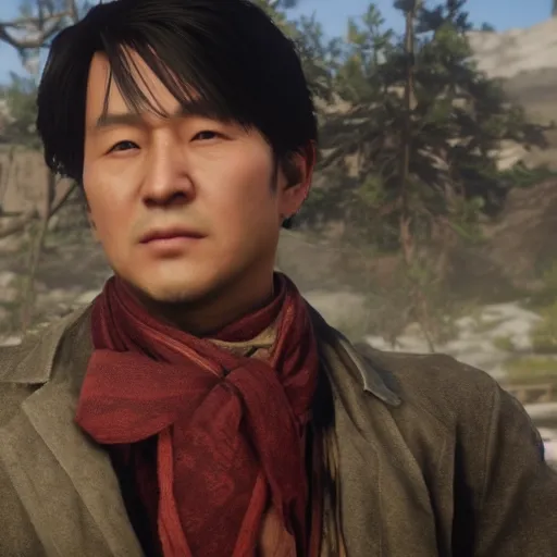 Image similar to Film still of Jeon Jung-kook, from Red Dead Redemption 2 (2018 video game)