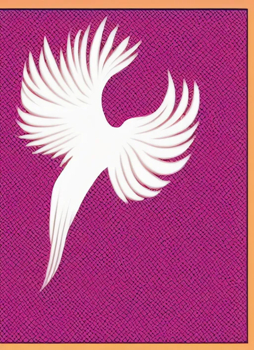 Image similar to white phoenix on salt mountain simple background simplified design geometric graphic design fai khadra gaika style