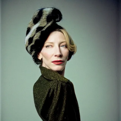 Image similar to realistic photoshooting,, color film photography, portrait of cate blanchett, in style of Davey Adesida, 35mm, film photo