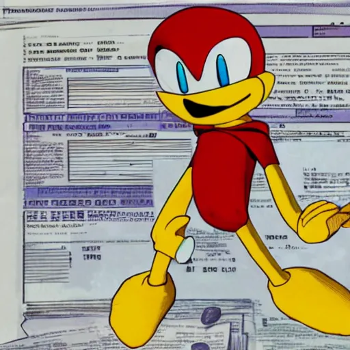 Prompt: Doctor Eggman from Sonic tried for tax evasion, court drawing, sad