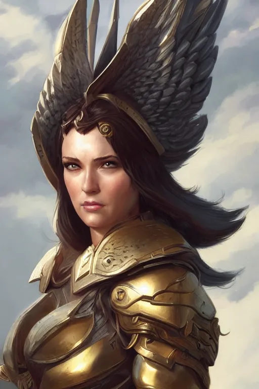 Image similar to amazon valkyrie athena, d & d, fantasy, portrait, highly detailed, headshot, digital painting, trending on artstation, concept art, sharp focus, illustration, art by artgerm and greg rutkowski and magali villeneuve