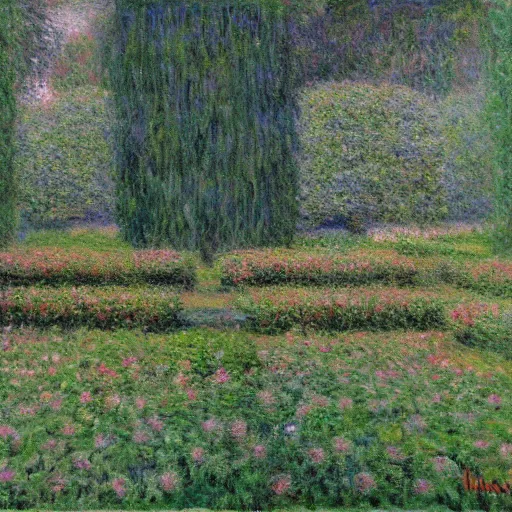 Prompt: A Hedge Maze by Claude Monet