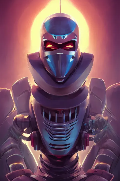 Image similar to epic mask helmet robot ninja portrait stylized as fornite style game design fanart by concept artist gervasio canda, behance hd by jesper ejsing, by rhads, makoto shinkai and lois van baarle, ilya kuvshinov, rossdraws global illumination radiating a glowing aura global illumination ray tracing hdr render in unreal engine 5