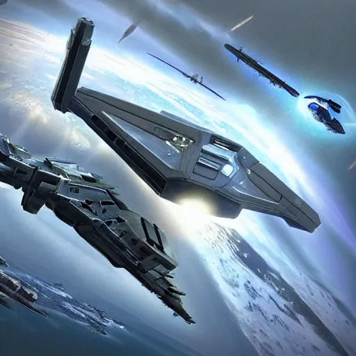 Image similar to epic photo, futuristic starship, halo, military, highly detailed