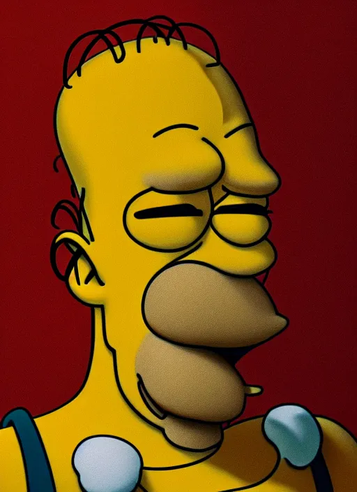 Image similar to Homer Simpson as a real person portrait, photograph, photo realism, detailed, 8k, hyper realism, alive, human