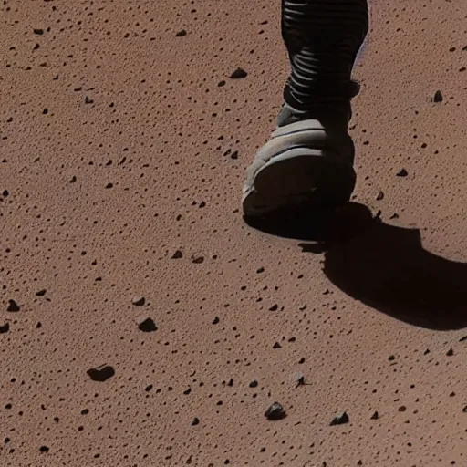 Image similar to the first image of human walking on mars