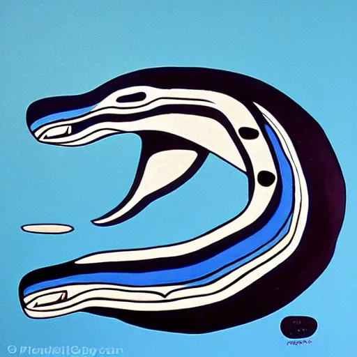 Image similar to whale in style of haida gwaii, pacific northwest coast, native american art, clean