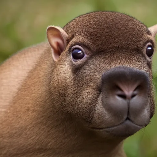 Image similar to happy capibara looking at the camera