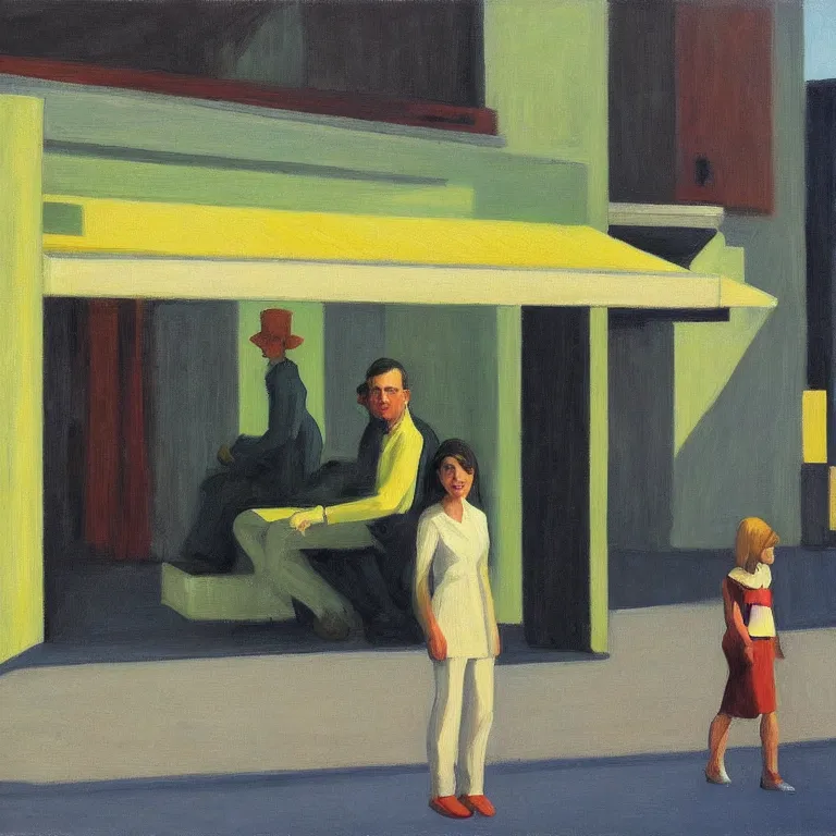 Image similar to dreaming from a new economy and a new financial system, painted by Alex Katz, painted by Edward Hopper, airbrush