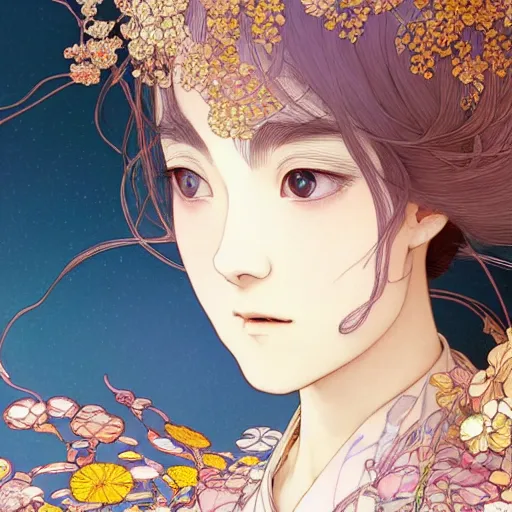 Prompt: a beautiful exquisite delicate hyperdetailed character design 4 k wallpaper illustration of a phoenix princess, victo ngai style, finely detailed perfect face delicate features directed gaze, style of studio ghibli, makoto shinkai, raphael lacoste, louis comfort tiffany, denoise, deblurring, artgerm, james jean, ross tran, alphonse maria mucha, chinese style