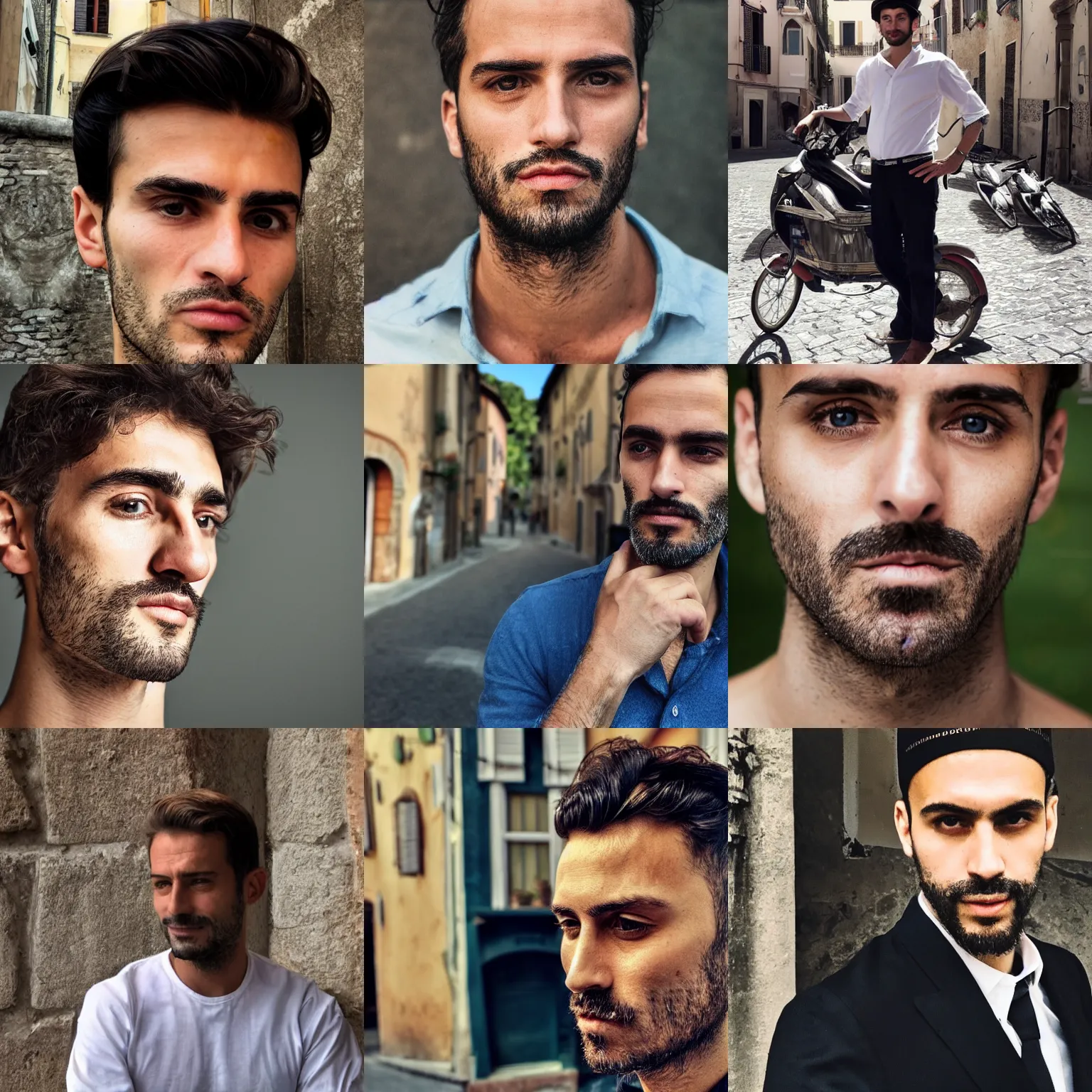 Prompt: a italian man with typical italian features