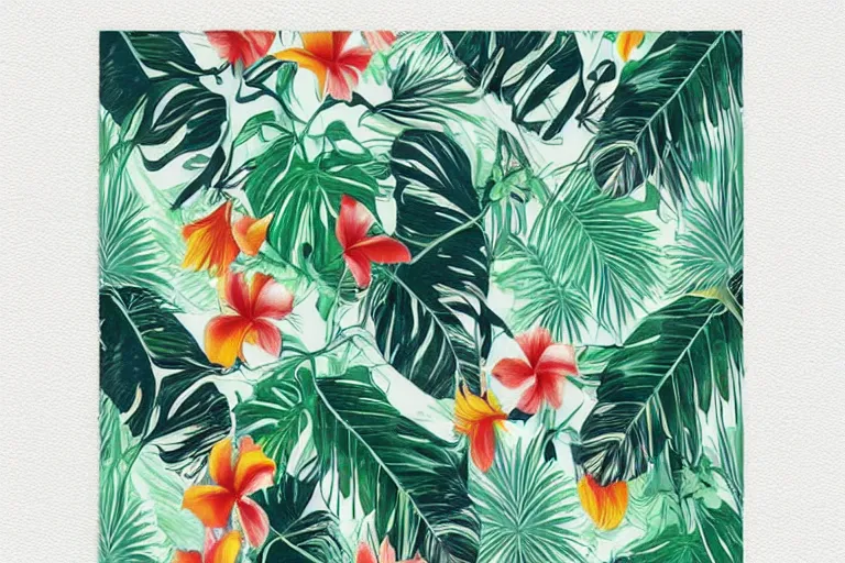 Prompt: exotic, elegant tropical prints : : trending on artstation