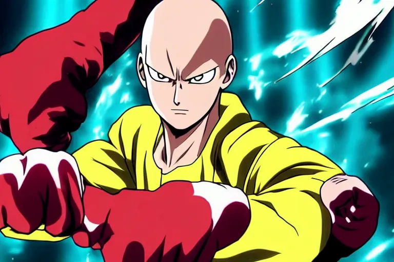 Prompt: saitama serious punch