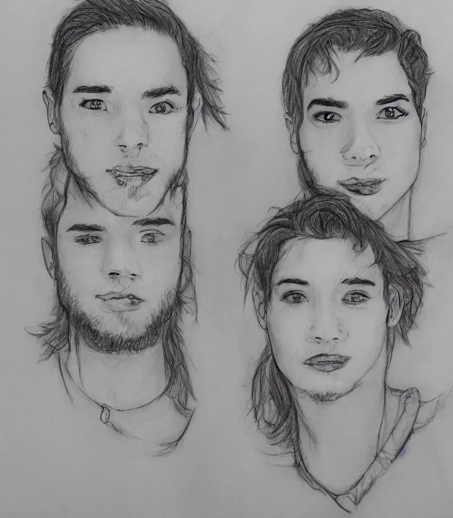 Image similar to why do we draw each other? realistic