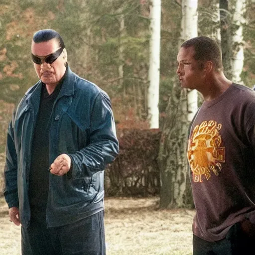 Image similar to a still of steven seagal with down syndrome in the movie thirteen