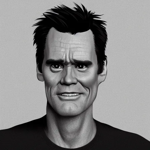 Image similar to Jim Carrey made by Adult Swim, artstation