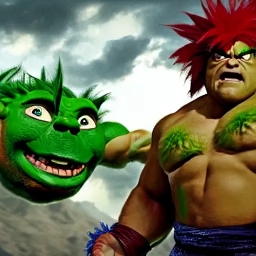 Image similar to movie still of jack black starring as blanka in the 2 0 2 6 live action street fighter movie